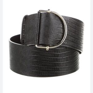 NWOT Ba&sh Wide Genuine Leather Belt with Gold Buckle - Sz 75